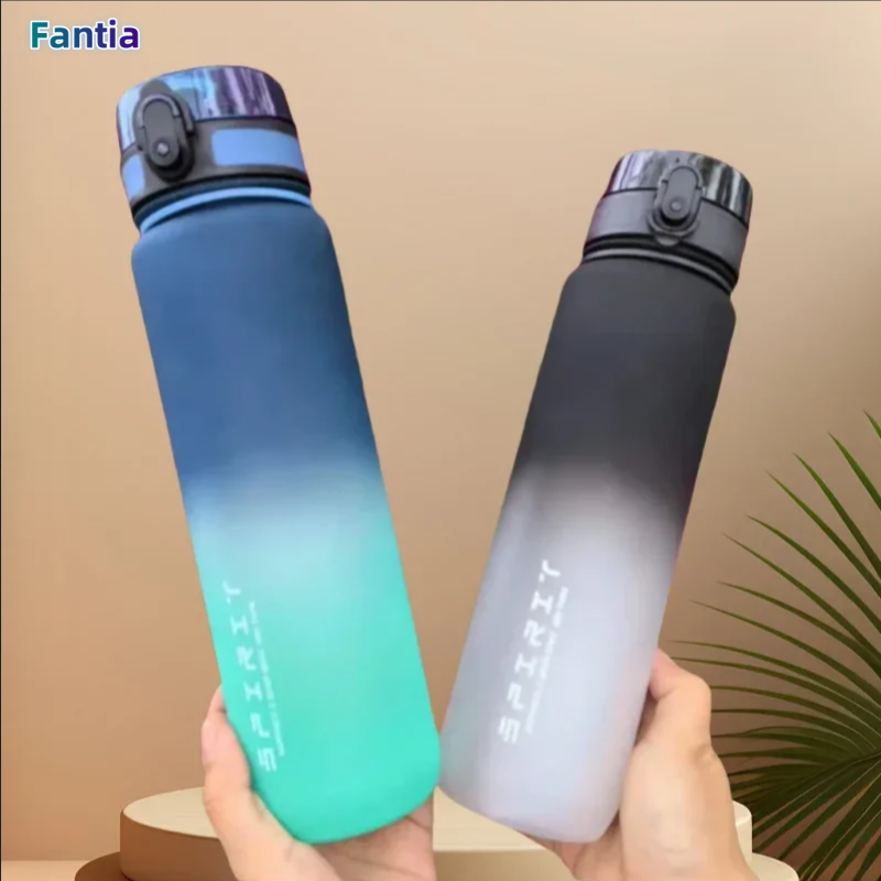 Outdoor Camping Direct - 500 ML/650 ML/1000 ML ขนาดใหญ่ความจุขวดกีฬาสร้างแรงบันดาลใจรั่วแบบพกพาถ้วยพลาสติก Outdoor