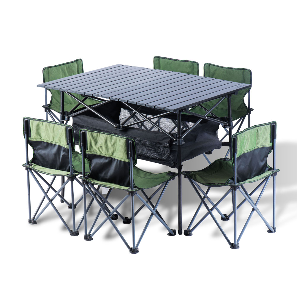 Quality Outdoor Camping Chairs - โต๊ะพับแคมป์ปิ้งแบบพกพาคุณภาพสูง APS003 สำหรับ 4-6 คน พร้อมชุดเก้าอี้
