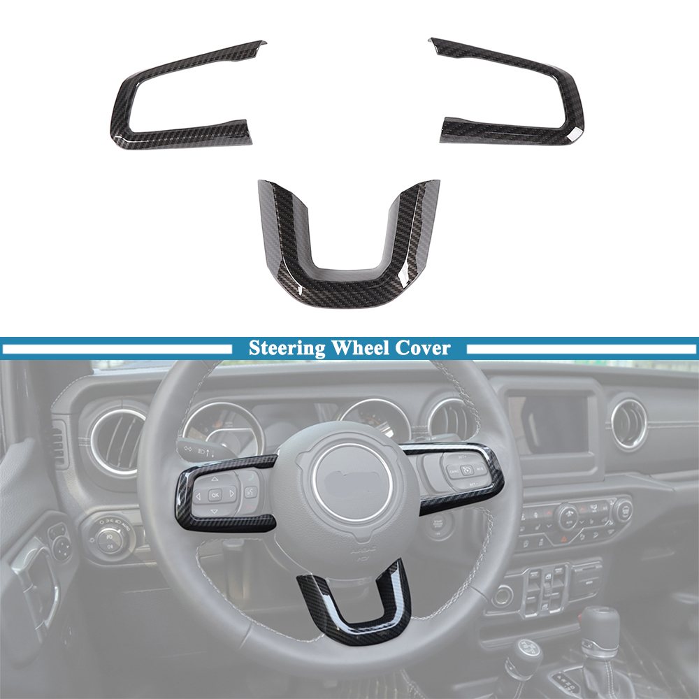 Outdoor Camping Jeep - ฝาครอบตกแต่งพวงมาลัยรถยนต์สำหรับ Jeep Wrangler JL JLU JT