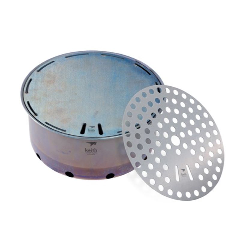 Outdoor Camping Oven - KEITH เตาย่างสำหรับทอดทำจากไทเทเนียม, เตาถ่านแบบพกพาสำหรับตั้งแคมป์ Ti2205บาร์บีคิว
