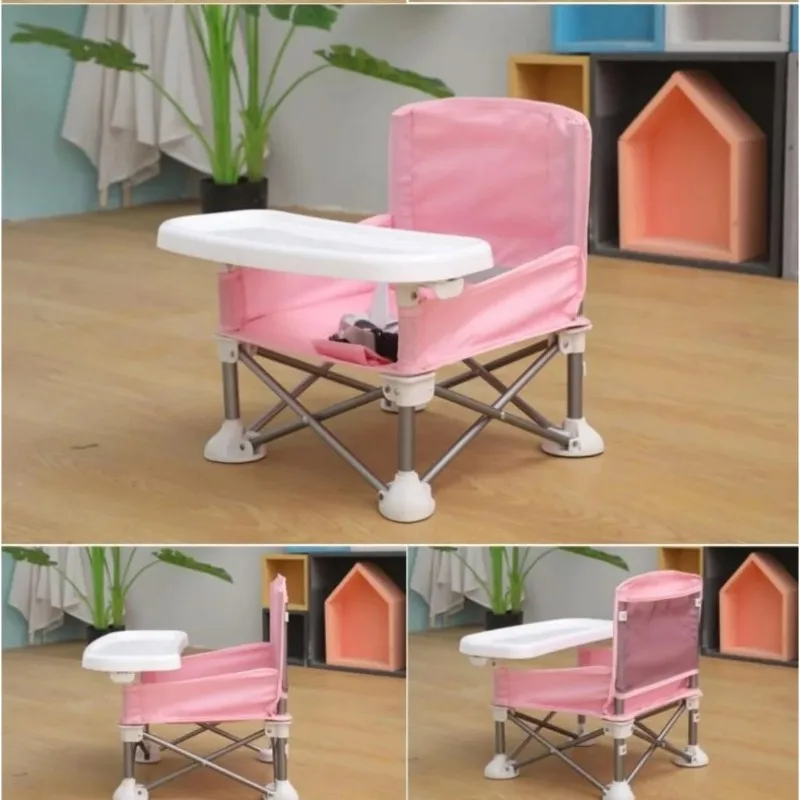 Quality Outdoor Camping Chairs - เก้าอี้เด็กพับได้แบบพกพาขนาดกะทัดรัดพร้อมเข็มขัดนิรภัยเก้าอี้อลูมิเนียมอัลลอยด์ที่ดีสำหรับการเดินทางแคมป์ปิ้งปิกนิกคุณภาพสูง