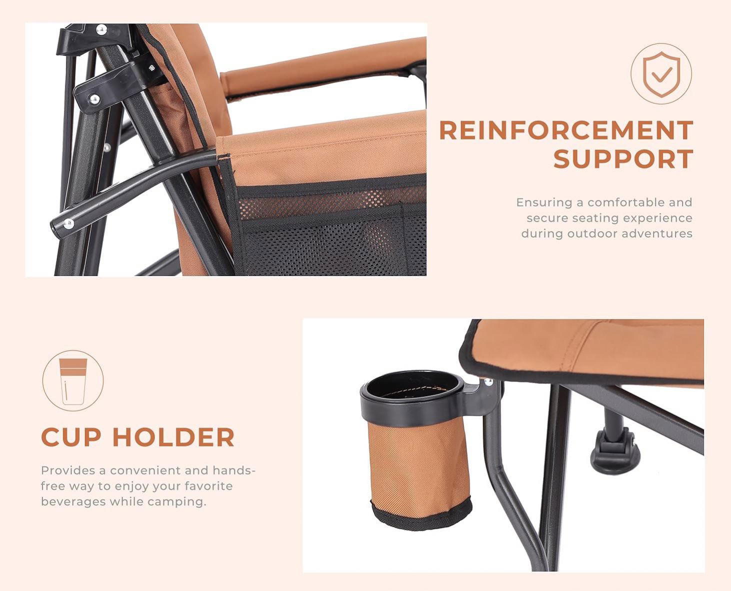 Quality Outdoor Camping Chairs - เก้าอี้พับสำหรับตั้งแคมป์ ตกปลา สวน และชายหาด แบบพกพา ปรับเอนได้