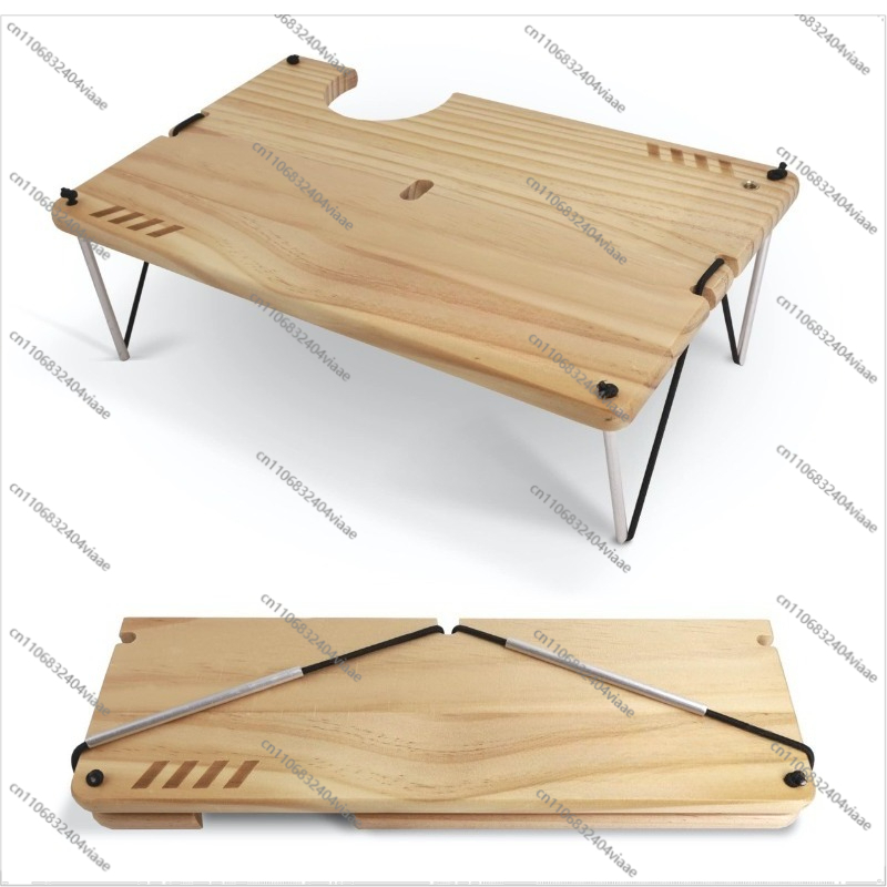 Outdoor Camping Solo - โต๊ะพับขนาดเล็กสำหรับตั้งแคมป์กลางแจ้ง น้ำหนักเบา พกพาสะดวก โต๊ะไม้สำหรับแคมป์ปิ้งคนเดียว