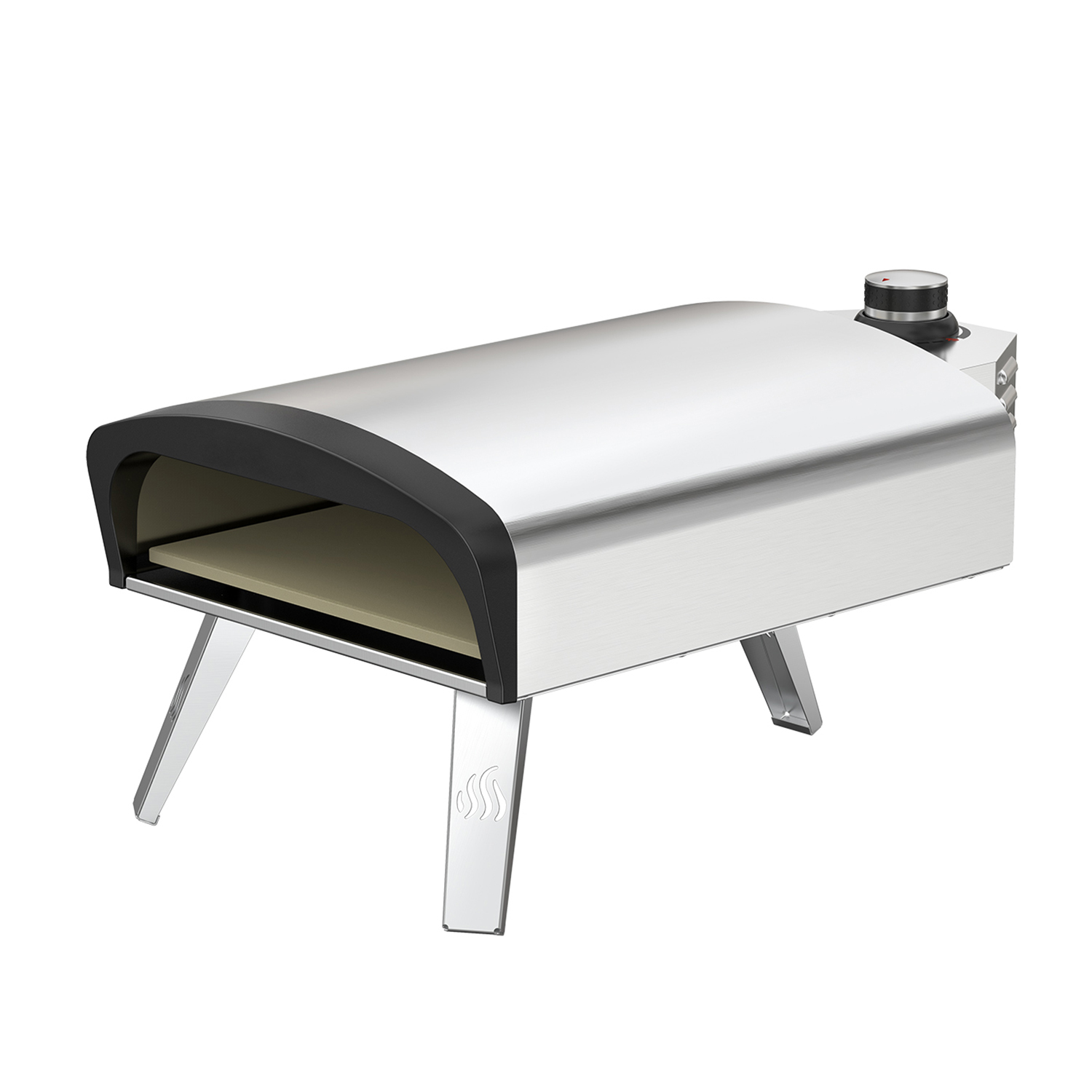 Outdoor Camping Oven - เตาอบพิซซ่าแบบใช้หินสำหรับตั้งแคมป์ เตาแก๊สสแตนเลสสำหรับใช้ในร่มและกลางแจ้ง พร้อมที่ตักพิซซ่า