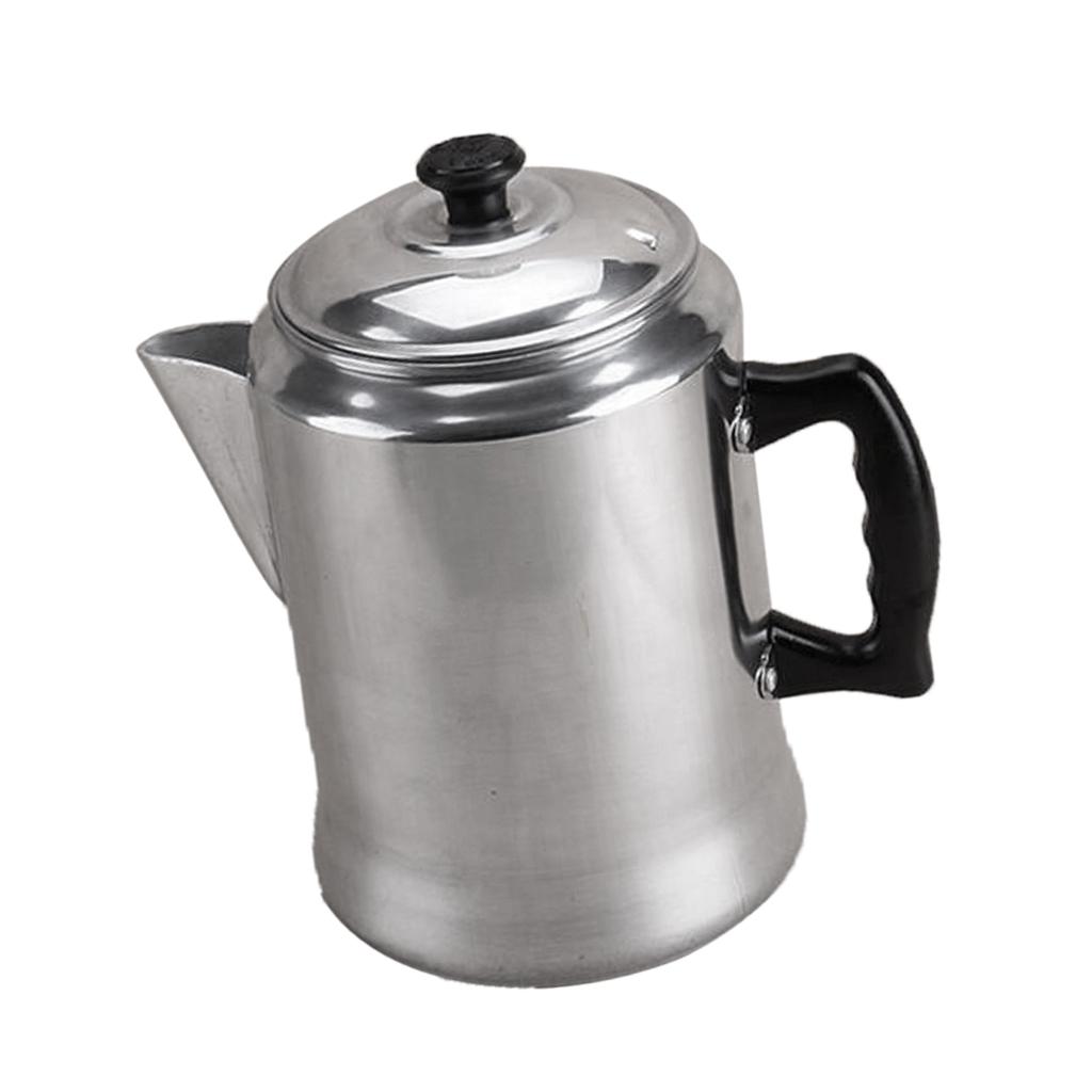 Camp Percolator Coffee - หม้อต้มน้ำสำหรับตั้งแคมป์ ทำจากอะลูมิเนียมอัลลอยด์ กาต้มน้ำสำหรับชงกาแฟกลางแจ้ง ทนทาน เหมาะสำหรับปิกนิกและเดินป่า