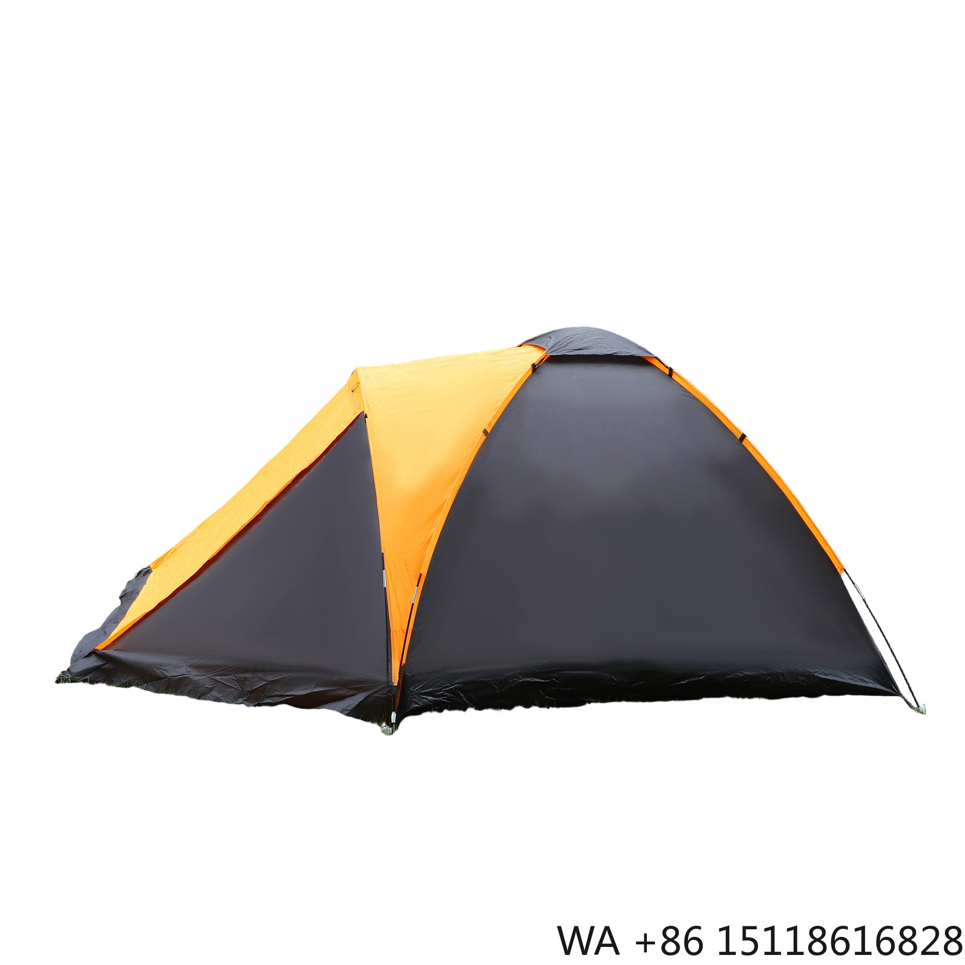 Outdoor Camping Hiking - เต็นท์ตั้งแคมป์กลางแจ้งพร้อมเสาไฟเบอร์กลาส เต็นท์แบบขยายได้ สองชั้น กันฝน สำหรับการตั้งแคมป์ เดินป่า