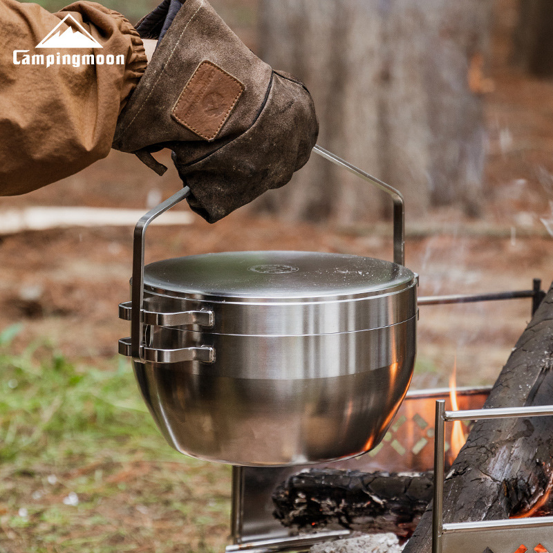 Outdoor Camping Oven - หม้ออเนกประสงค์สำหรับตั้งแคมป์ - หม้อดัตช์โอเว่นสแตนเลส 304 คุณภาพสูง -