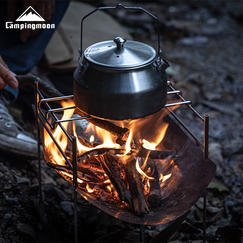 Outdoor Camping Solo - CAMPINGMOON SOLO-A4 เตาเผาแบบพกพาสำหรับตั้งแคมป์กลางแจ้ง เตาเผาไม้พับได้สำหรับแคมป์ปิ้ง เตาบาร์บีคิวสแตนเลส