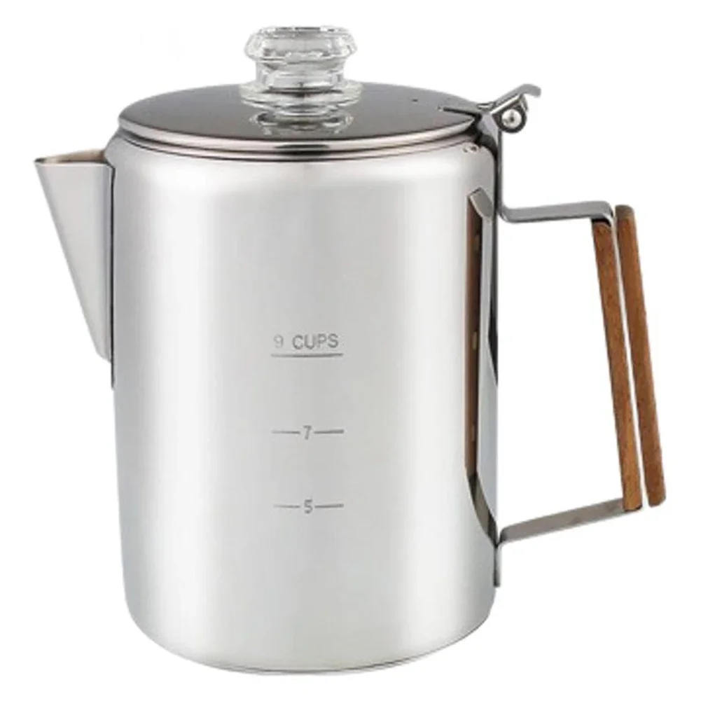 Camp Percolator Coffee - เครื่องชงกาแฟ 9 ถ้วย สำหรับตั้งแคมป์ เครื่องชงกาแฟแบบเพอร์โคลेटอร์สำหรับตั้งแคมป์ เครื่องชงกาแฟ