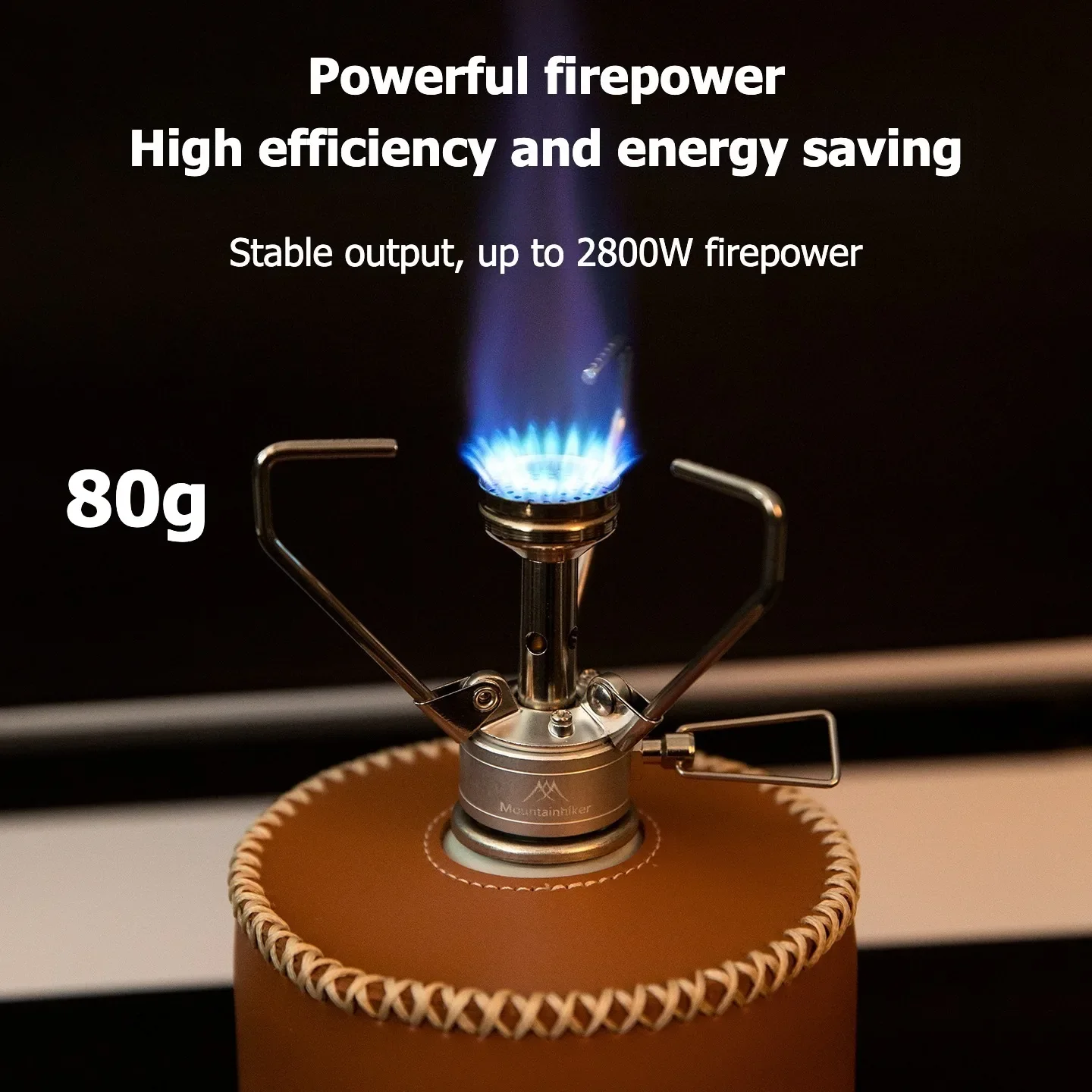 Outdoor Gas Camping Oven - เตาแก๊สพกพาแบบรวมในตัว Mountainhiker Ultralight 304 สแตนเลส พร้อมแผ่นกันลม