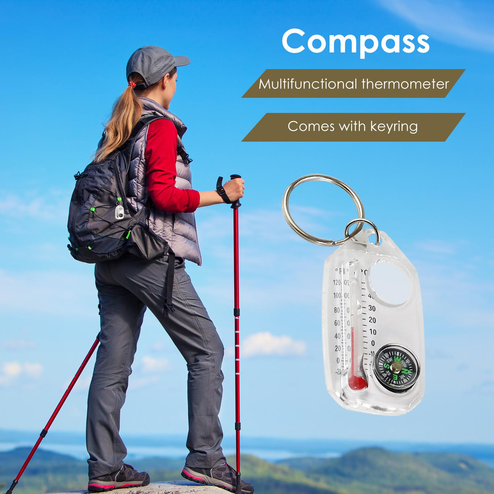 Outdoor Camping Direct - พวงกุญแจเข็มทิศกลางแจ้ง อุปกรณ์นำทางกลางแจ้ง พวงกุญแจเข็มทิศ อุปกรณ์เสริมสำหรับการแบกเป้ เดินป่า ปีนเขา