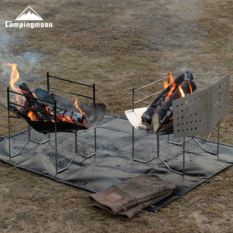 Outdoor Camping Solo - CAMPINGMOON SOLO-D A4 กันลมกันไฟสแตนเลสแบบพับได้ สำหรับตั้งแคมป์ ปิกนิก