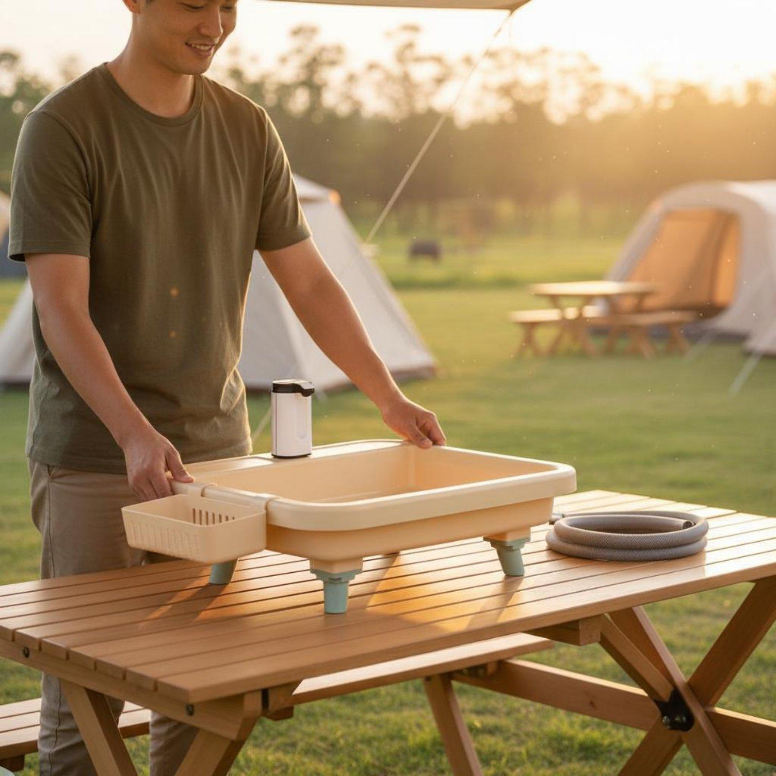 อ่างล้างมือแบบพกพาสำหรับการตั้ - Outdoor Camping บทวิจารณ์และราคา