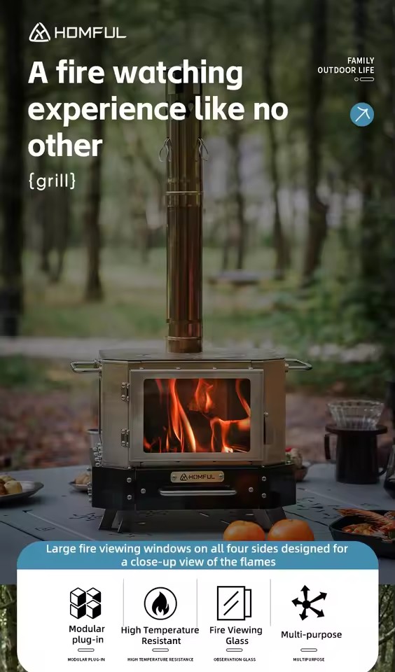 เตาไม้พกพา HOMFUL สำหรับให้ควา - Outdoor Camping Oven บทวิจารณ์และราคา