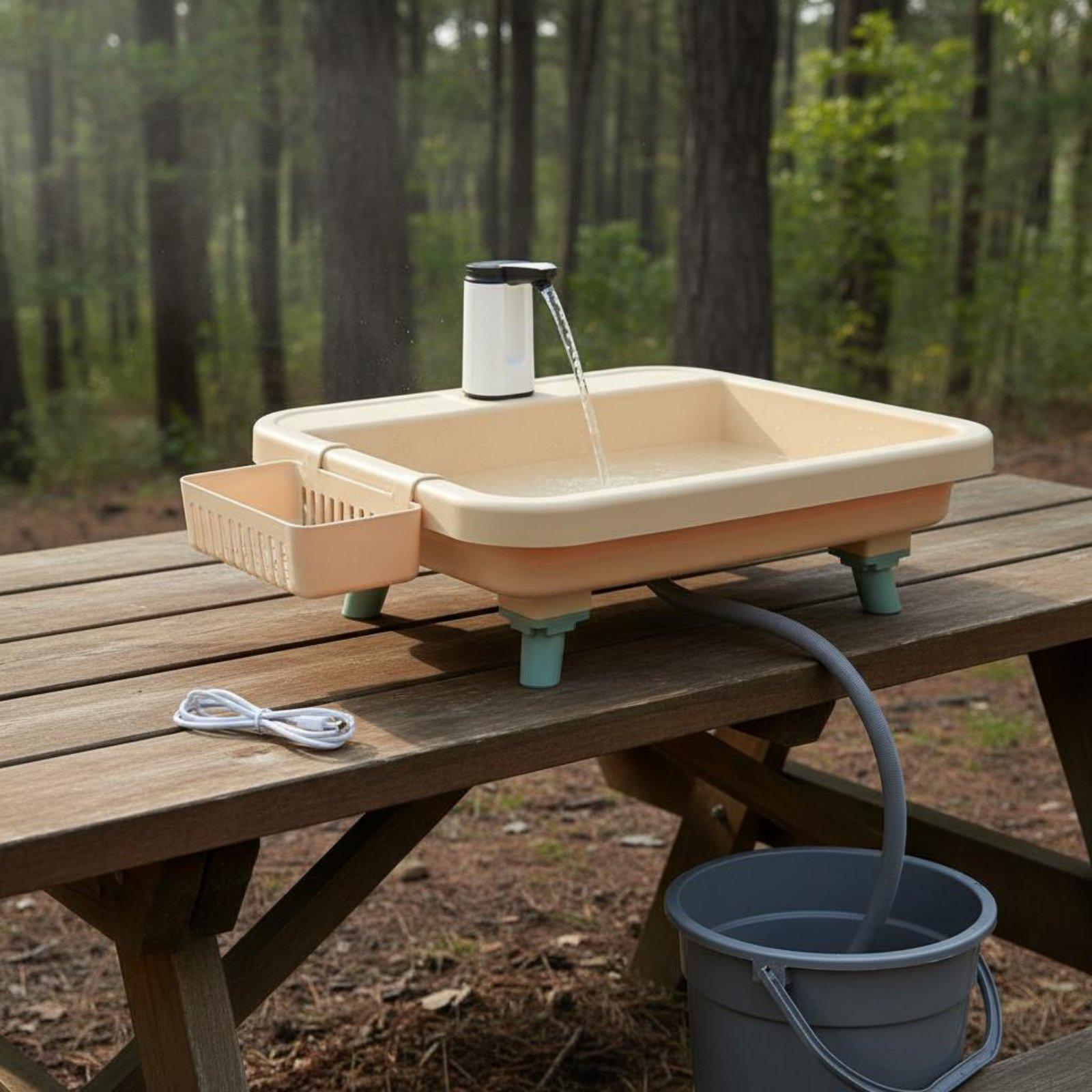 อ่างล้างหน้าแบบพกพาสำหรับตั้งแ - Outdoor Camping บทวิจารณ์และราคา
