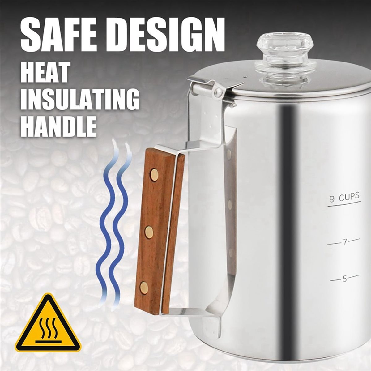 หม้อต้มกาแฟแบบพกพาสำหรับตั้งแค - Camp Percolator Coffee บทวิจารณ์และราคา