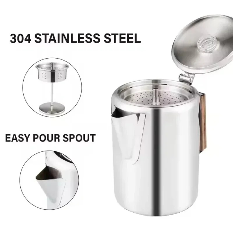 หม้อต้มกาแฟสเตนเลสสตีลแบบพกพา  - Camp Percolator Coffee บทวิจารณ์และราคา