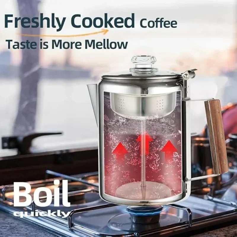 หม้อต้มกาแฟสเตนเลสสตีลแบบพกพา  - Camp Percolator Coffee บทวิจารณ์และราคา