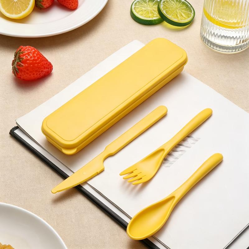 ชุดช้อนส้อมมีดทำจากฟางข้าวสาลี - Camp Utensil Set บทวิจารณ์และราคา