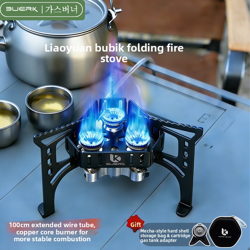 เตาแก๊สพกพาแบบพับได้ 6500W สาม - Outdoor Camping Solo บทวิจารณ์และราคา