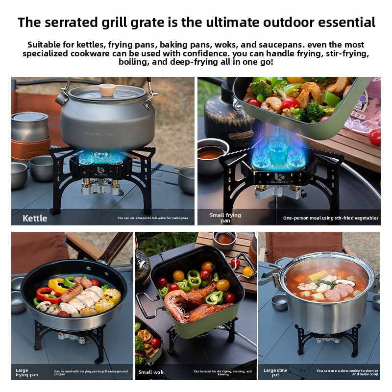เตาแก๊สพกพาแบบพับได้ 6500W สาม - Outdoor Camping Solo บทวิจารณ์และราคา