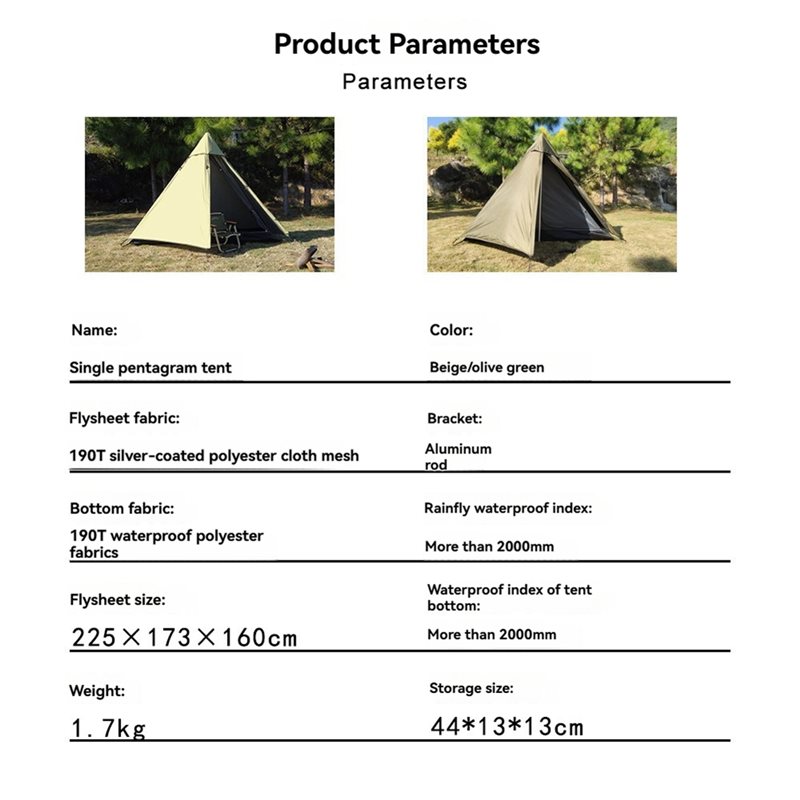 เต็นท์พีระมิดแบบพกพา เต็นท์เดี - Outdoor Camping Solo บทวิจารณ์และราคา