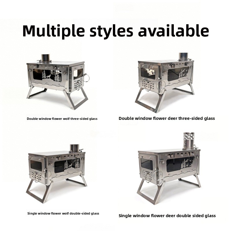 เตาไม้พับได้แบบพกพาทำจากสแตนเล - Outdoor Camping Oven บทวิจารณ์และราคา