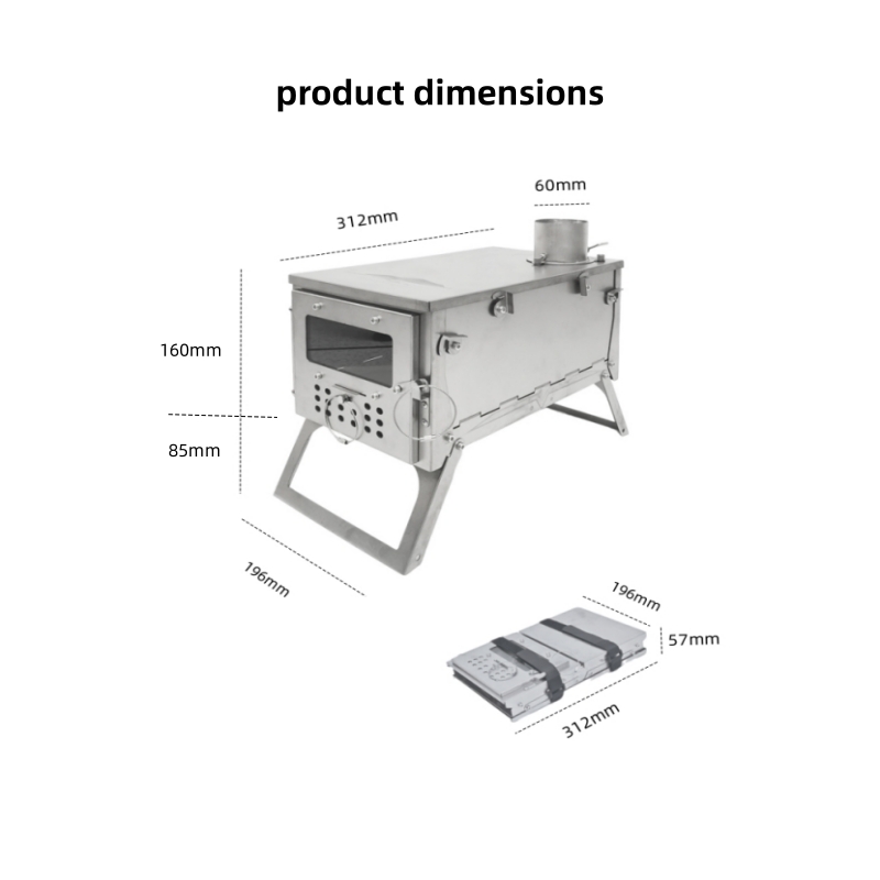 เตาไม้พับได้ สแตนเลส พกพาสะดวก - Outdoor Camping Oven บทวิจารณ์และราคา