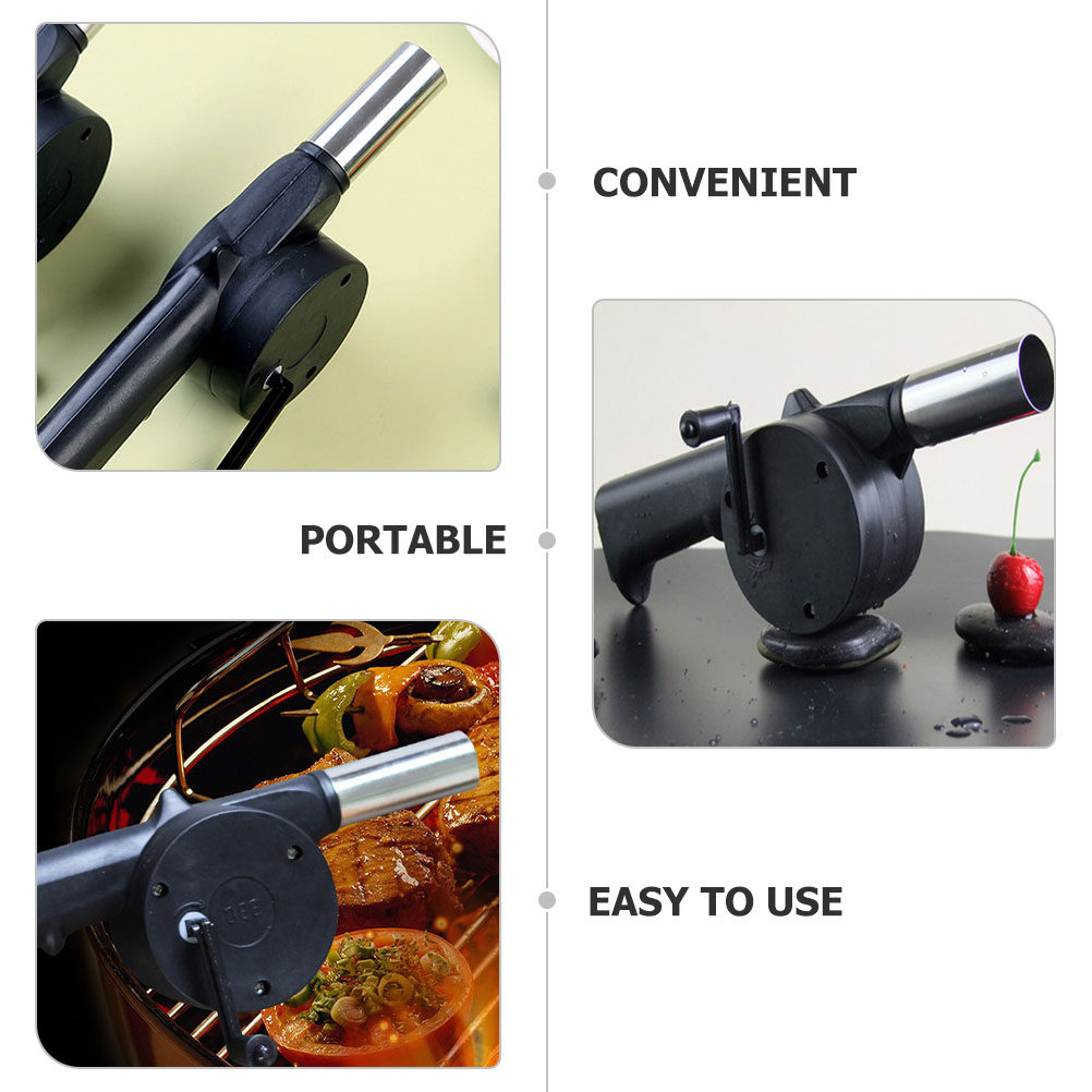 พัดลมจุดไฟบาร์บีคิวแบบมือหมุน  - Outdoor Camping Fire บทวิจารณ์และราคา