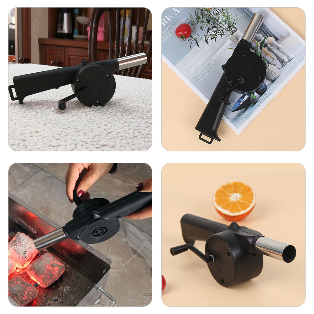 พัดลมจุดไฟบาร์บีคิวแบบมือหมุน  - Outdoor Camping Fire บทวิจารณ์และราคา