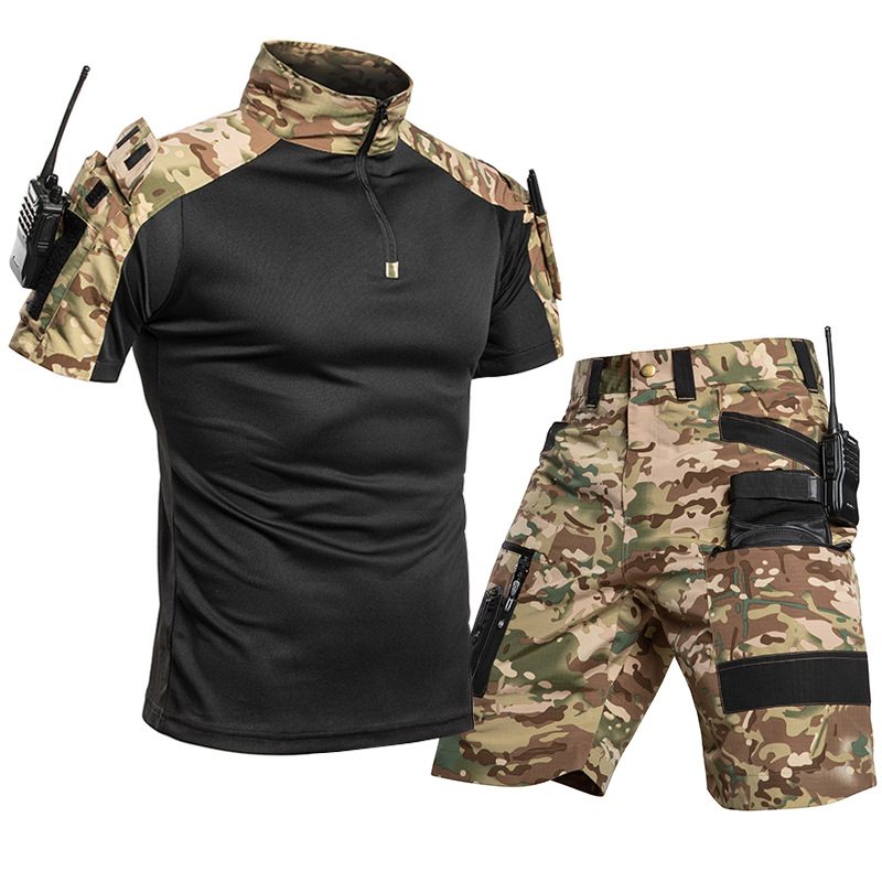 ชุดเสื้อยืดและกางเกงขาสั้นผู้ช - Outdoor Camping Hiking บทวิจารณ์และราคา